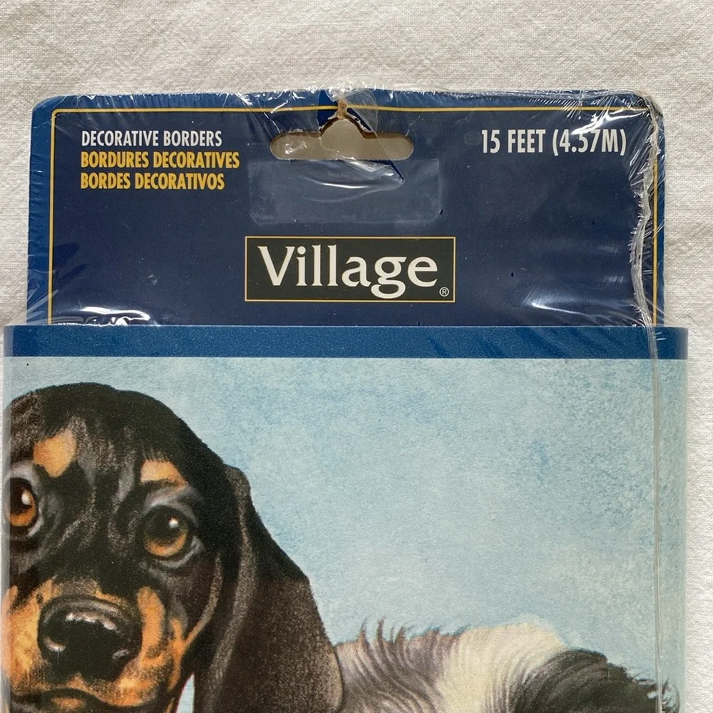 Sealed & New “Playful Puppies” Village Wallpaper Trim